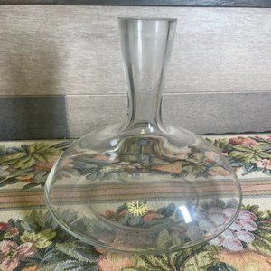 Clear Glass Wine Decanter Wide Base 8” Tall